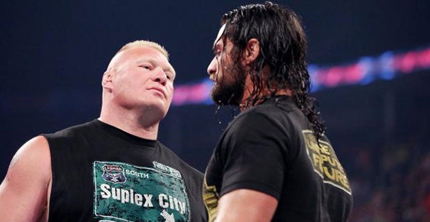 Brock Lesnar confronts Seth Rollins - they meet at Battleground on Sunday