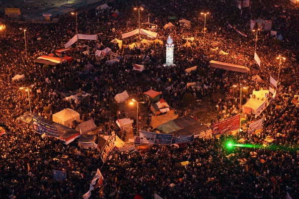 The January 25 Revolution anniversary remembers the Arab uprising of 2011in Cairo's Tahrir Square