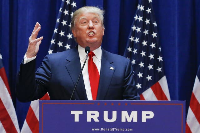 Real estate mogul and TV personality Donald Trump announces his campaign for the 2016 Republican presidential nomination