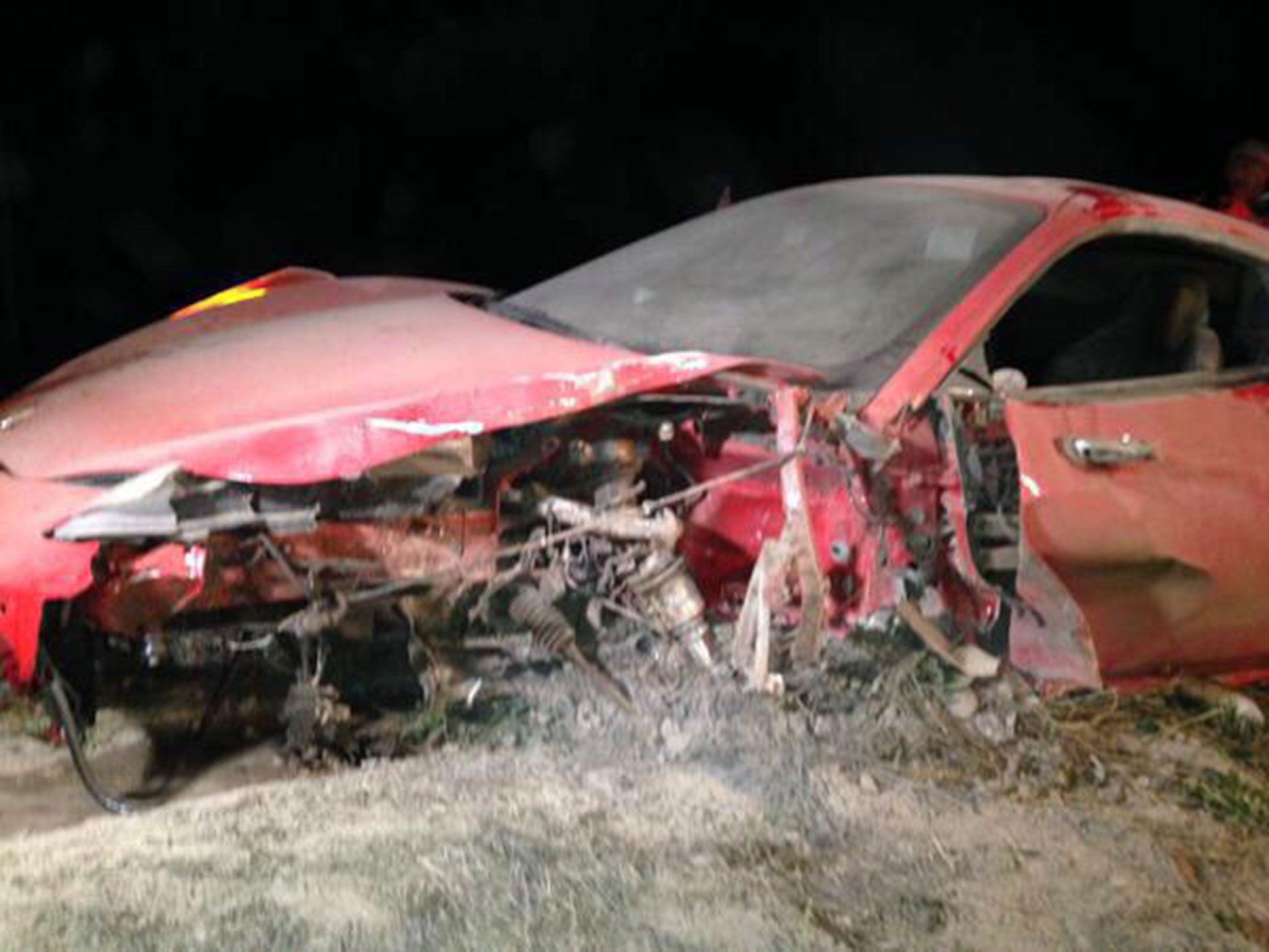 Vidal's Ferrari suffered extensive damage in the accident