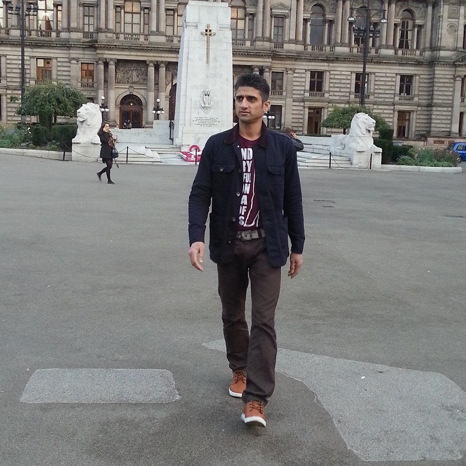 Majid Ali in Glasgow's George Square