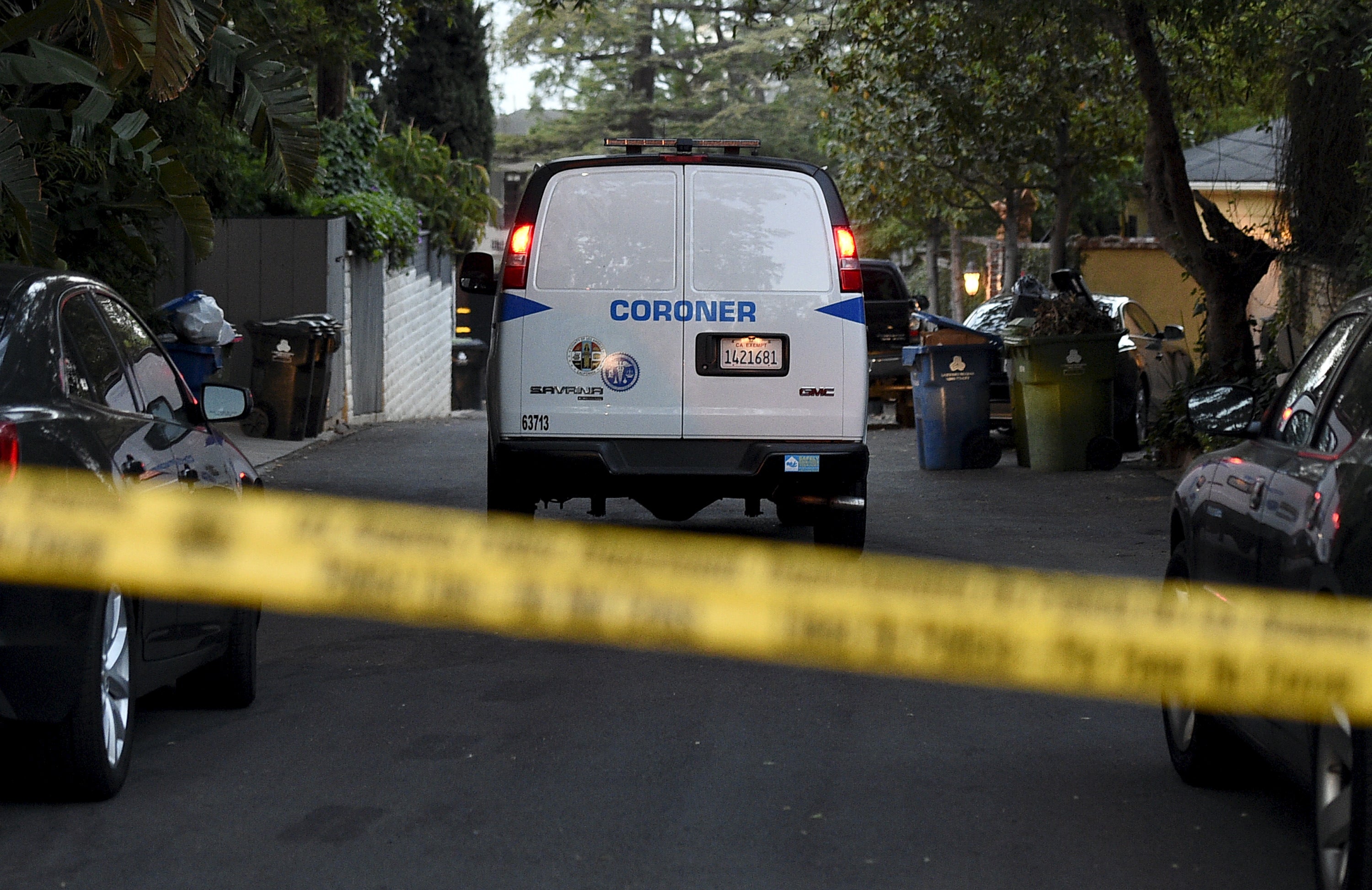 The scene outside Andrew Getty's Hollywood home earlier this year