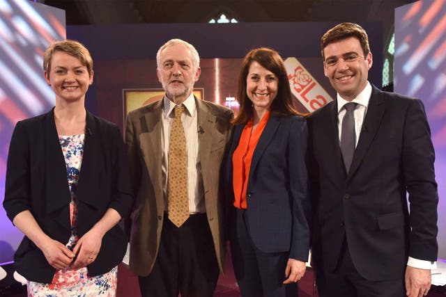 The Labour leadership contenders posing for a photo ahead of the televised debate