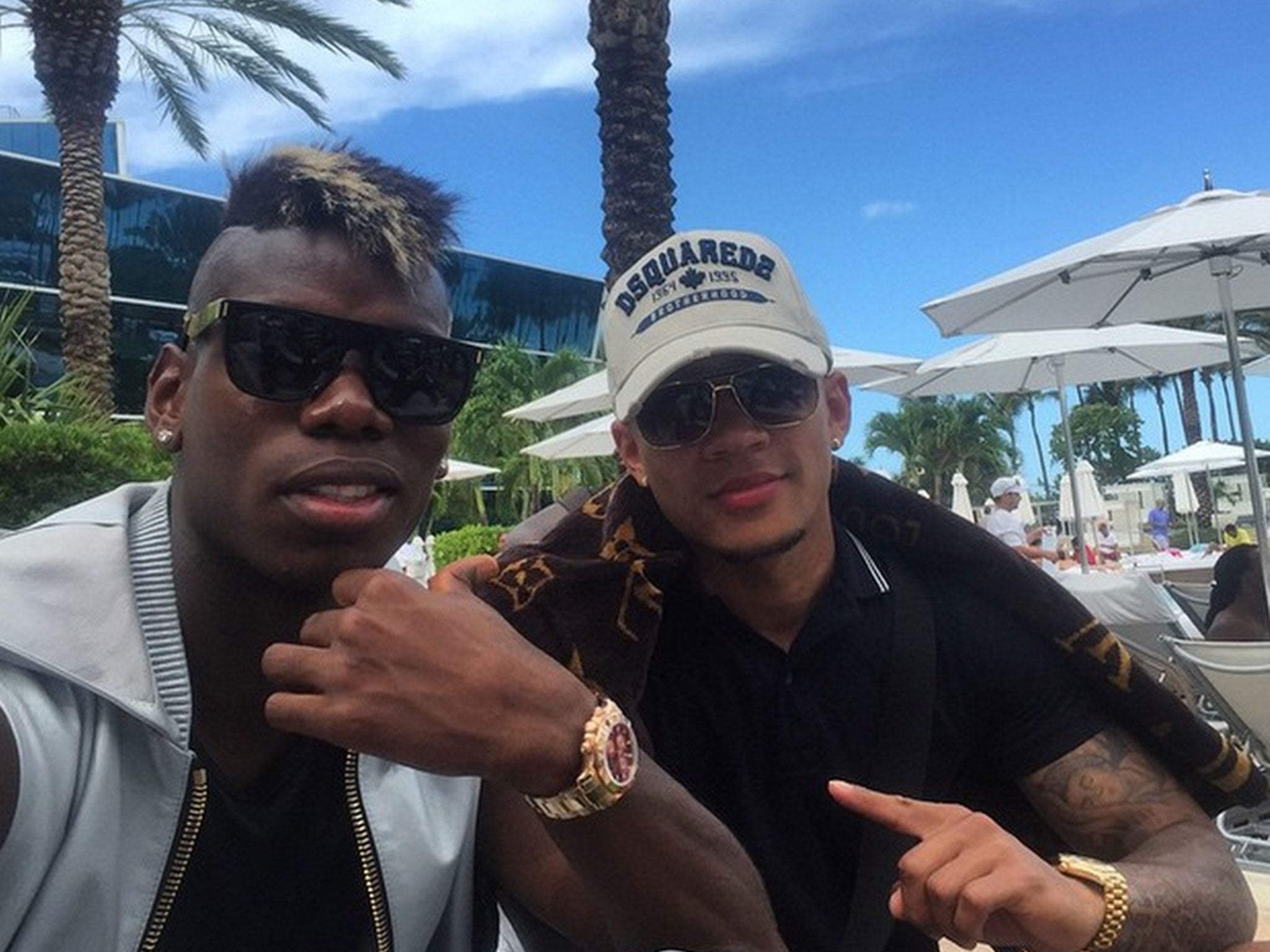 Memphis Depay posted this picture of him on holiday with Paul Pogba this week on Instagram