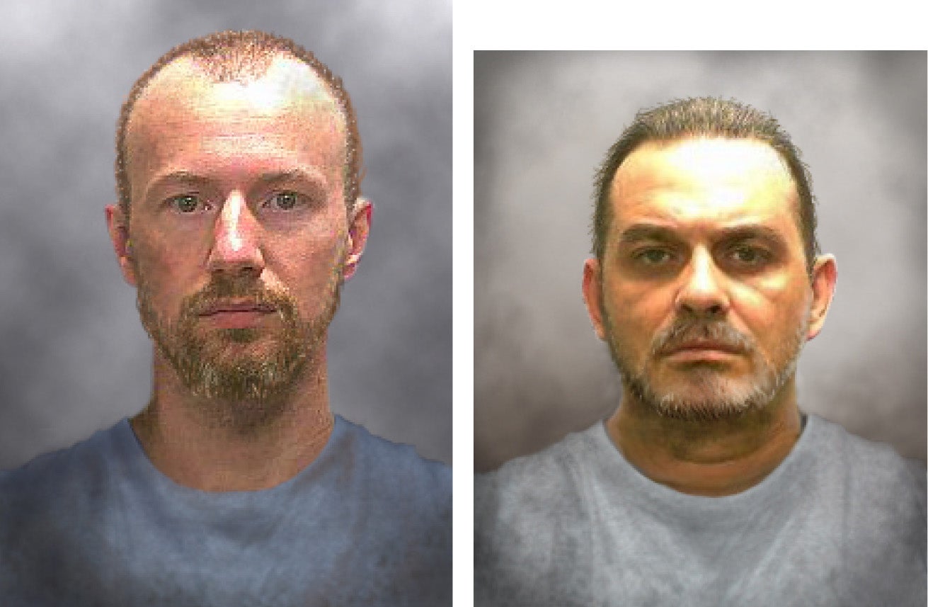 Police have released images of what David Sweat, left, and Richard Matt could look like after almost two weeks on the run.