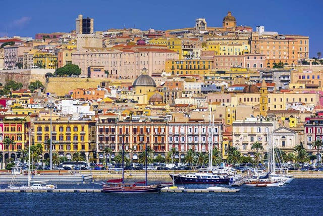 Spectacular Cagliari, capital of Sardinia, is built on a hilltop