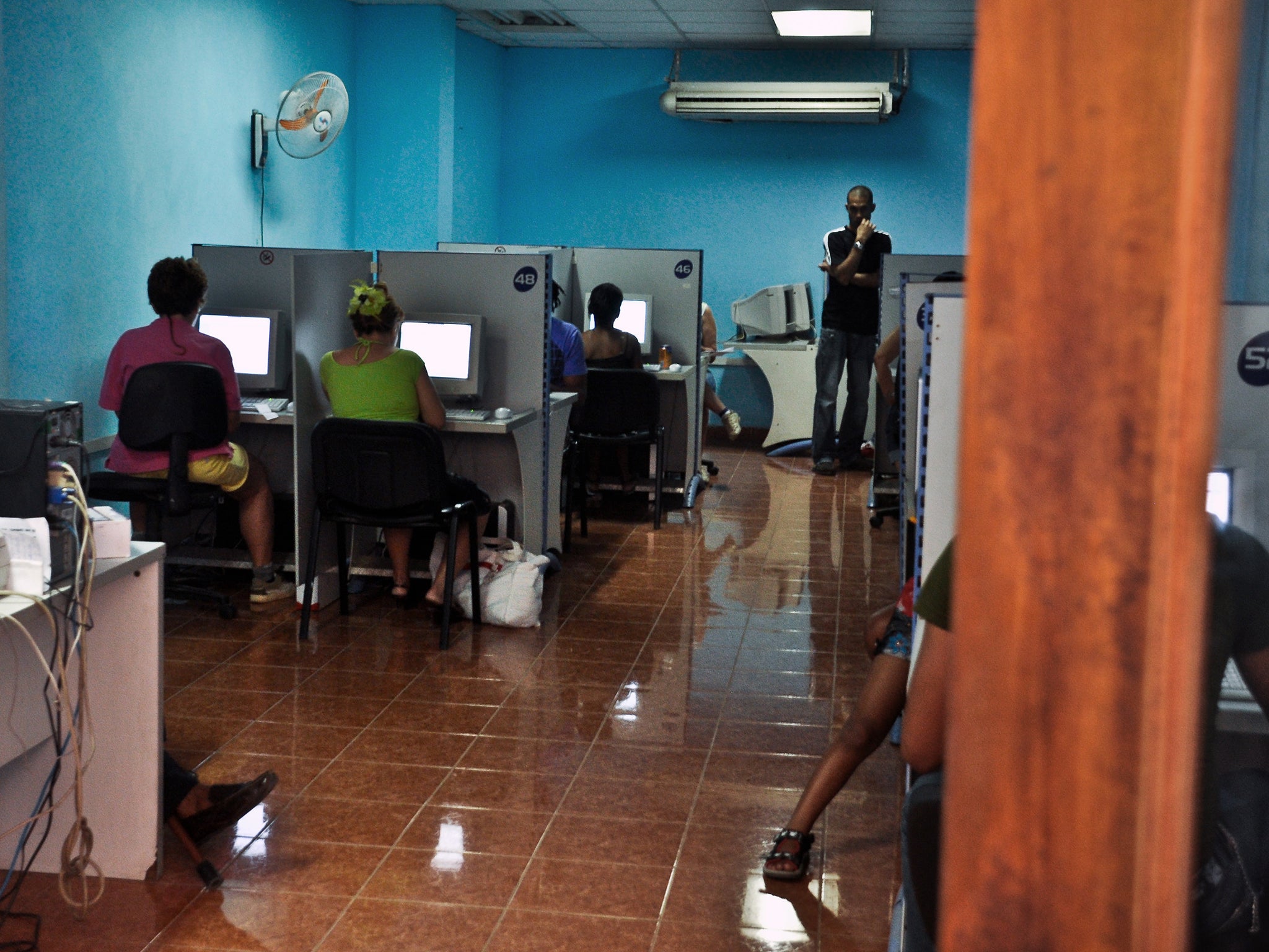 An internet cafe in Havana. 35 government computer centres around the country will have wi-fi starting next month