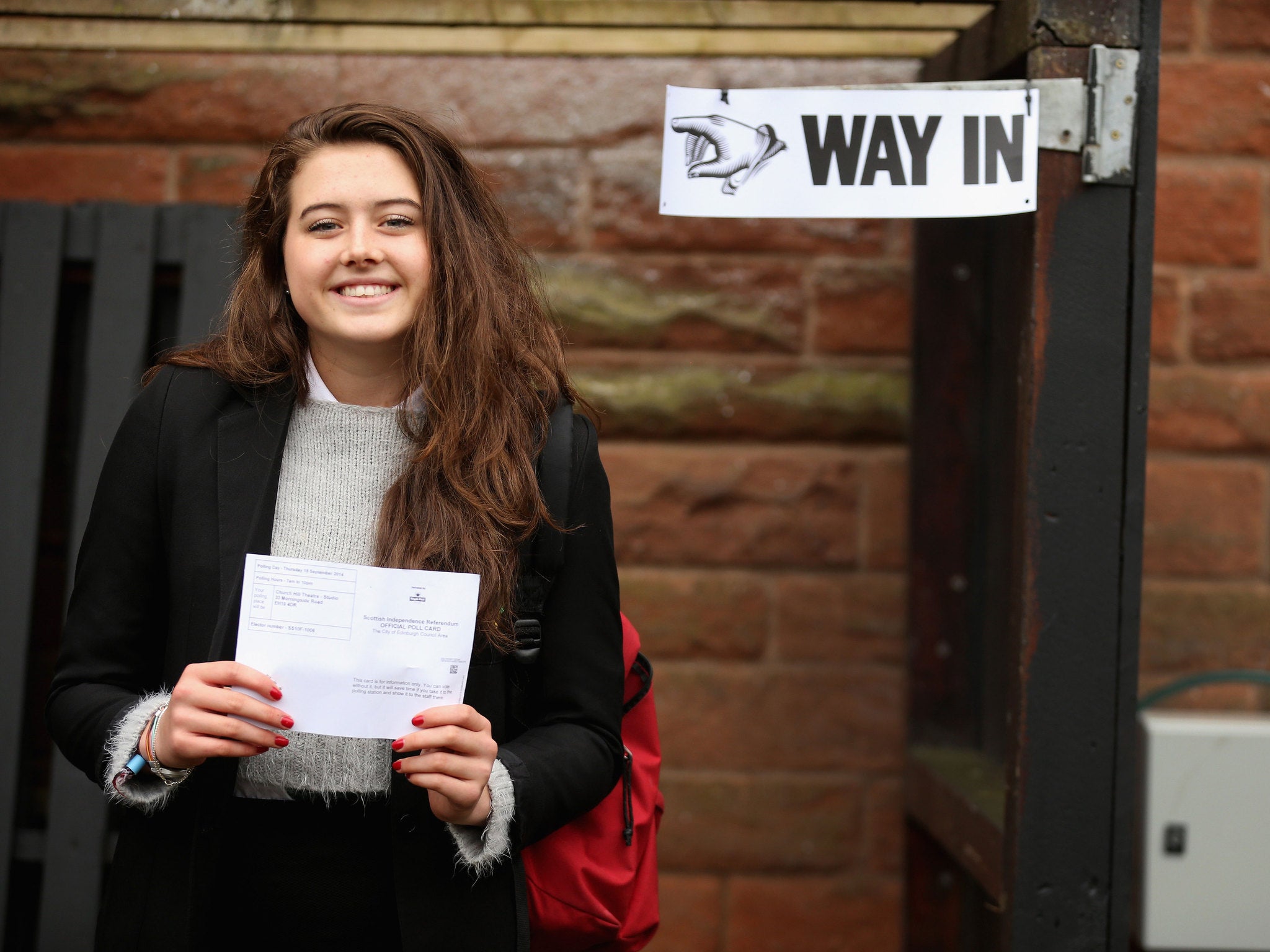 17-year-old Ivy Hare, before voting in the independence referendum in September 2014.