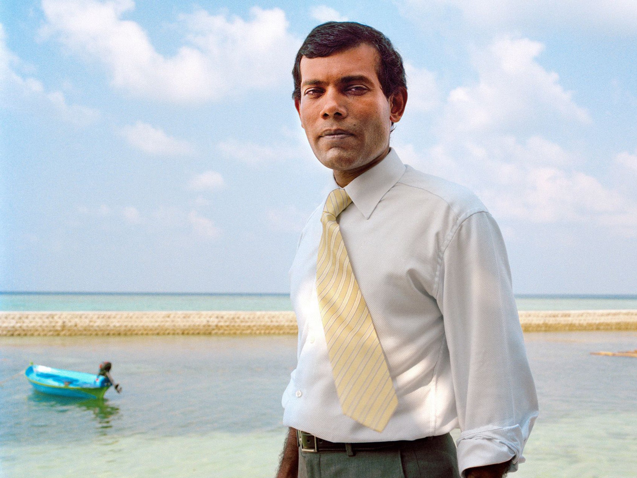 Journalist Mohamed Nasheed, pictured, succeeded in toppling President Maumoon Gayoom just five years after he formed the Maldivian Democratic Party