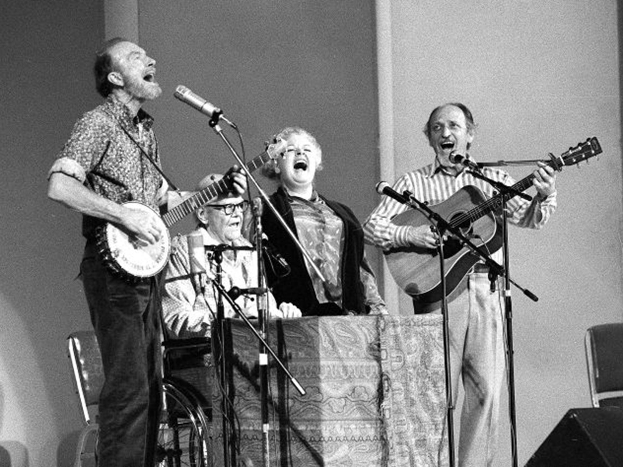 Gilbert, centre, with the Weavers: ‘We felt that if we sang loud enough and strong enough and hopefully enough, it would make a difference’