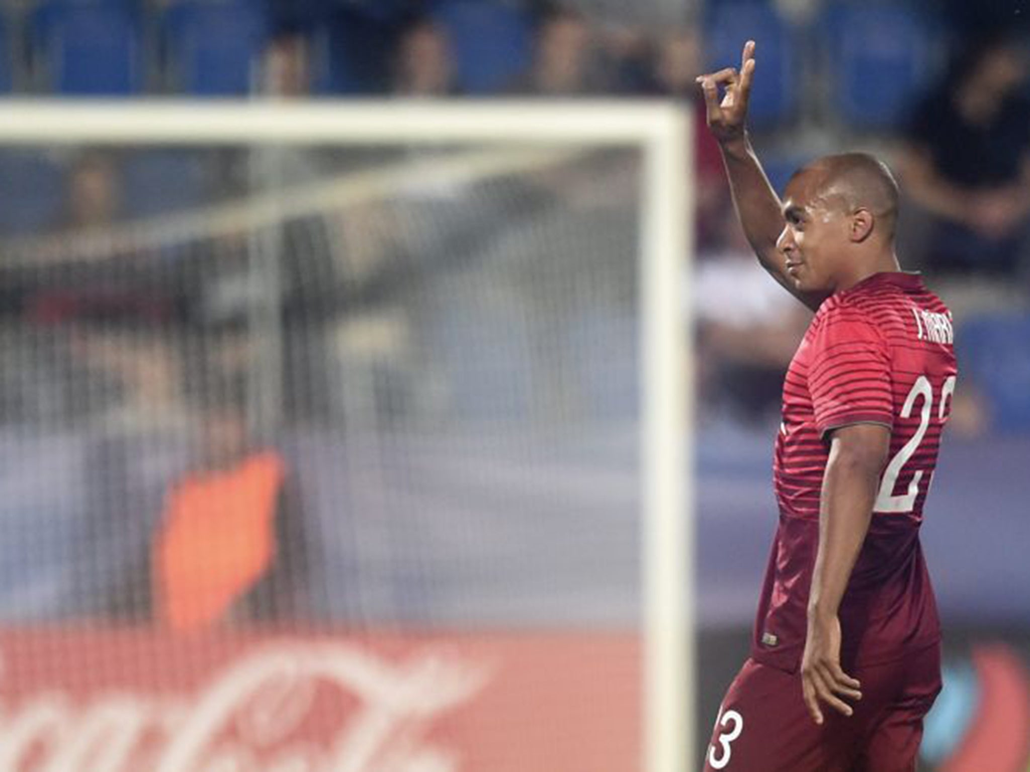 Joao Mario celebrates after scoring what would prove to be the only goal of the game