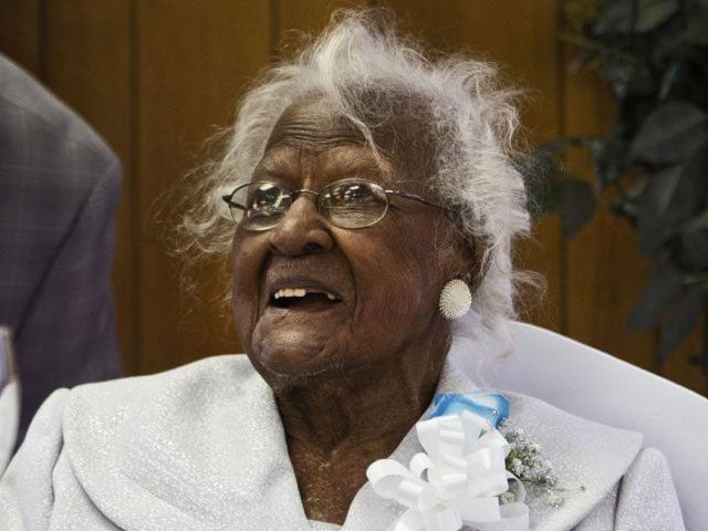 116-year-old Jeralean Talley, pictured in May this year, who was the oldest living person until her death on Wednesday