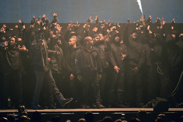 Kanye West at the Brits with Grime artists including Stormzy