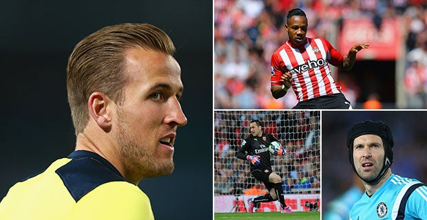 Harry Kane, Petr Cech, Nathaniel Clyne and David Ospine