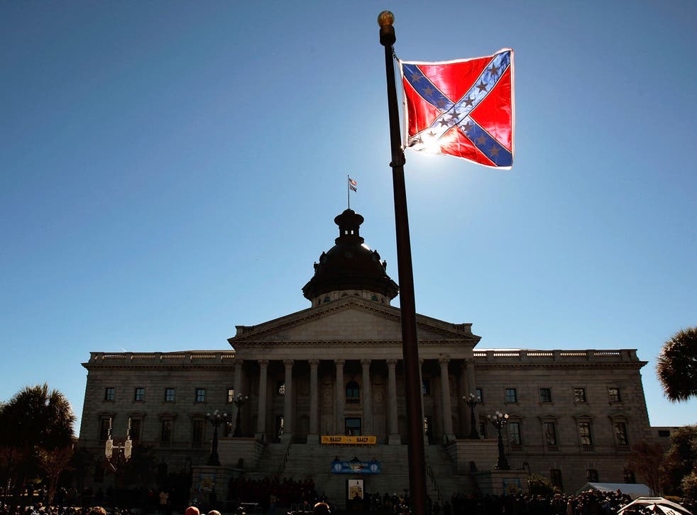 The Confederate flag flies outside South Carolina's state house despite its racist associations