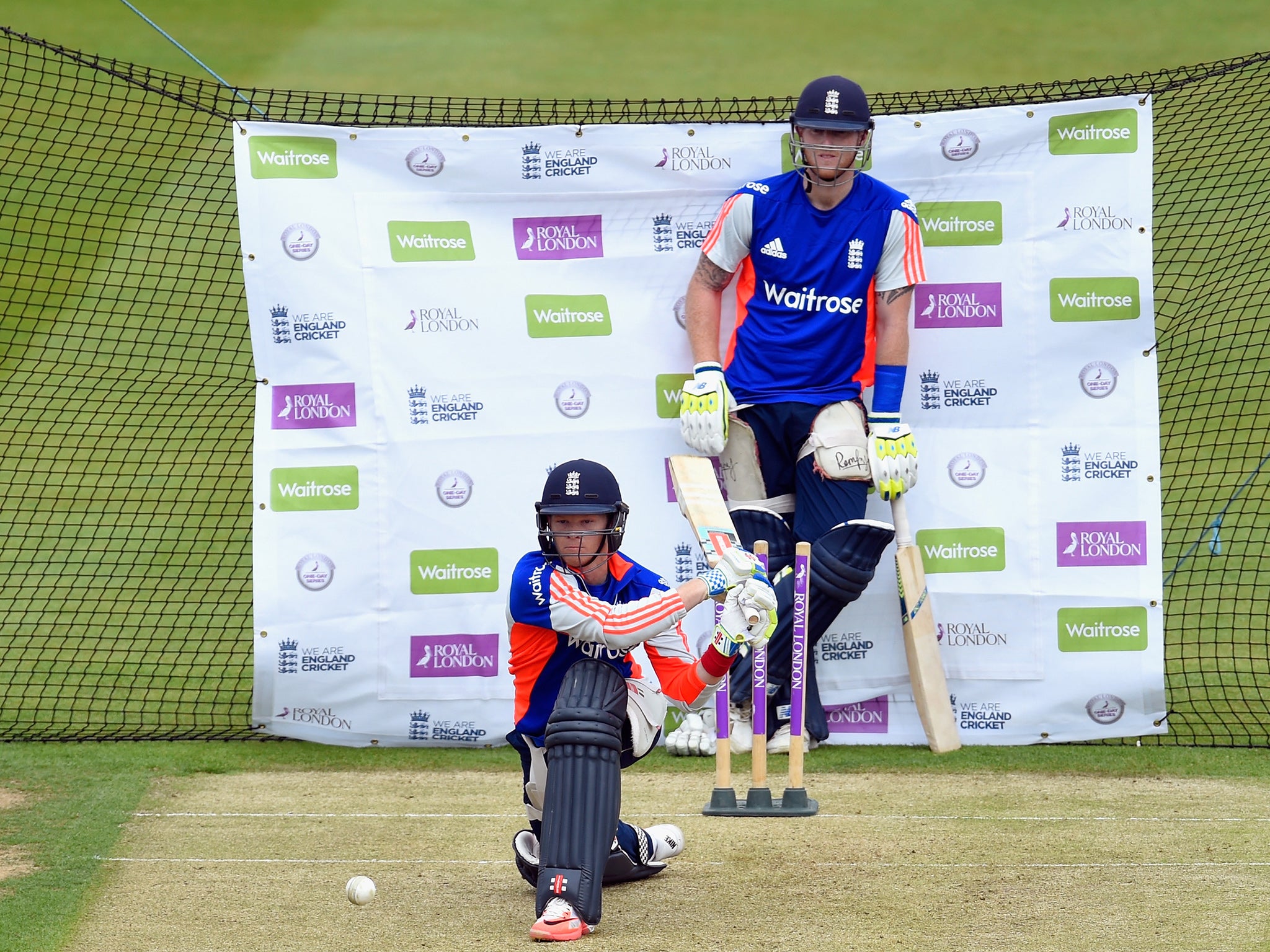 &#13;
England wicket-keeper Sam Billings in a nets session&#13;