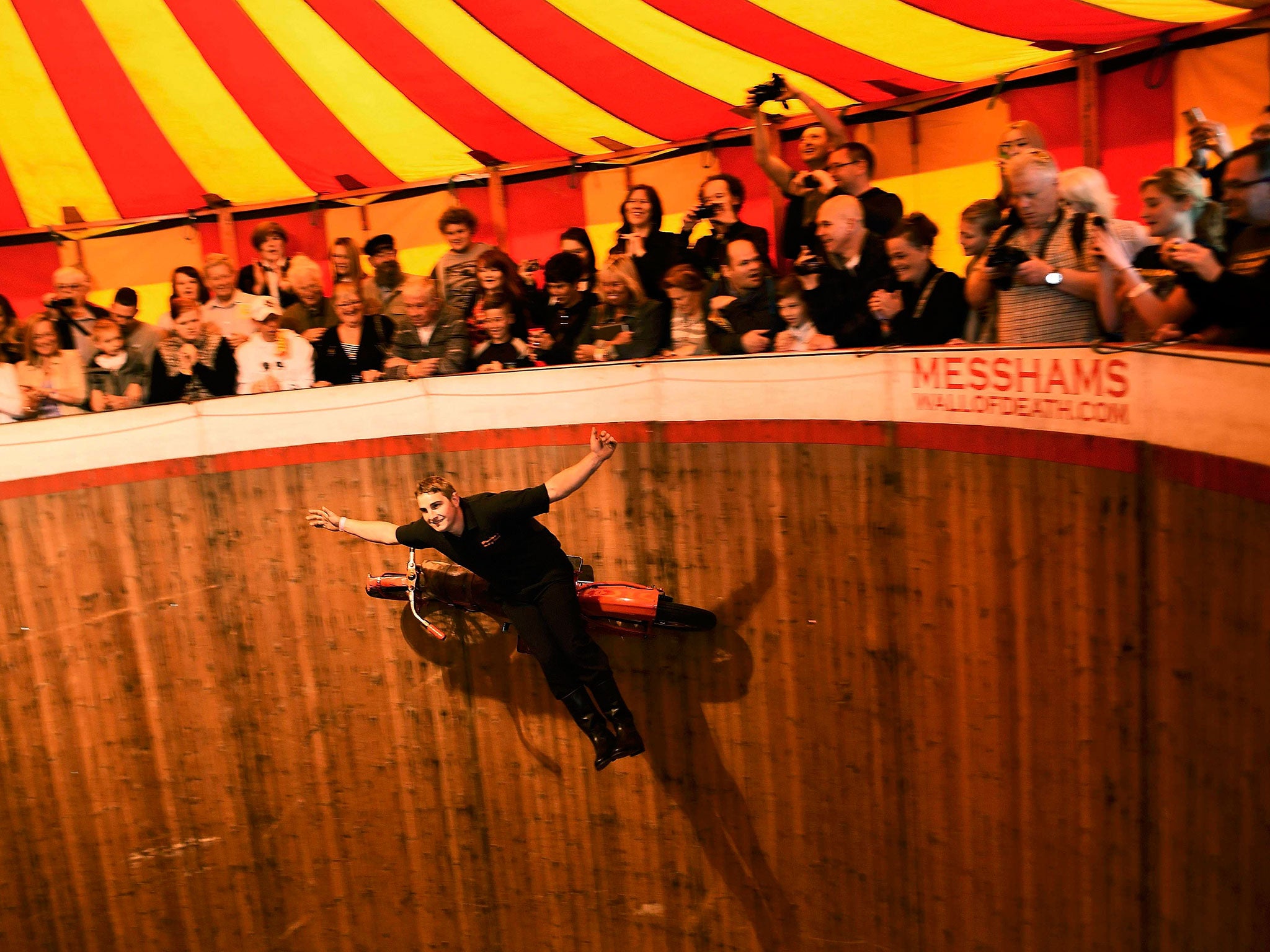The first visitors to the reopened Dreamland amusement park sampled attractions such as the Wall of Death
