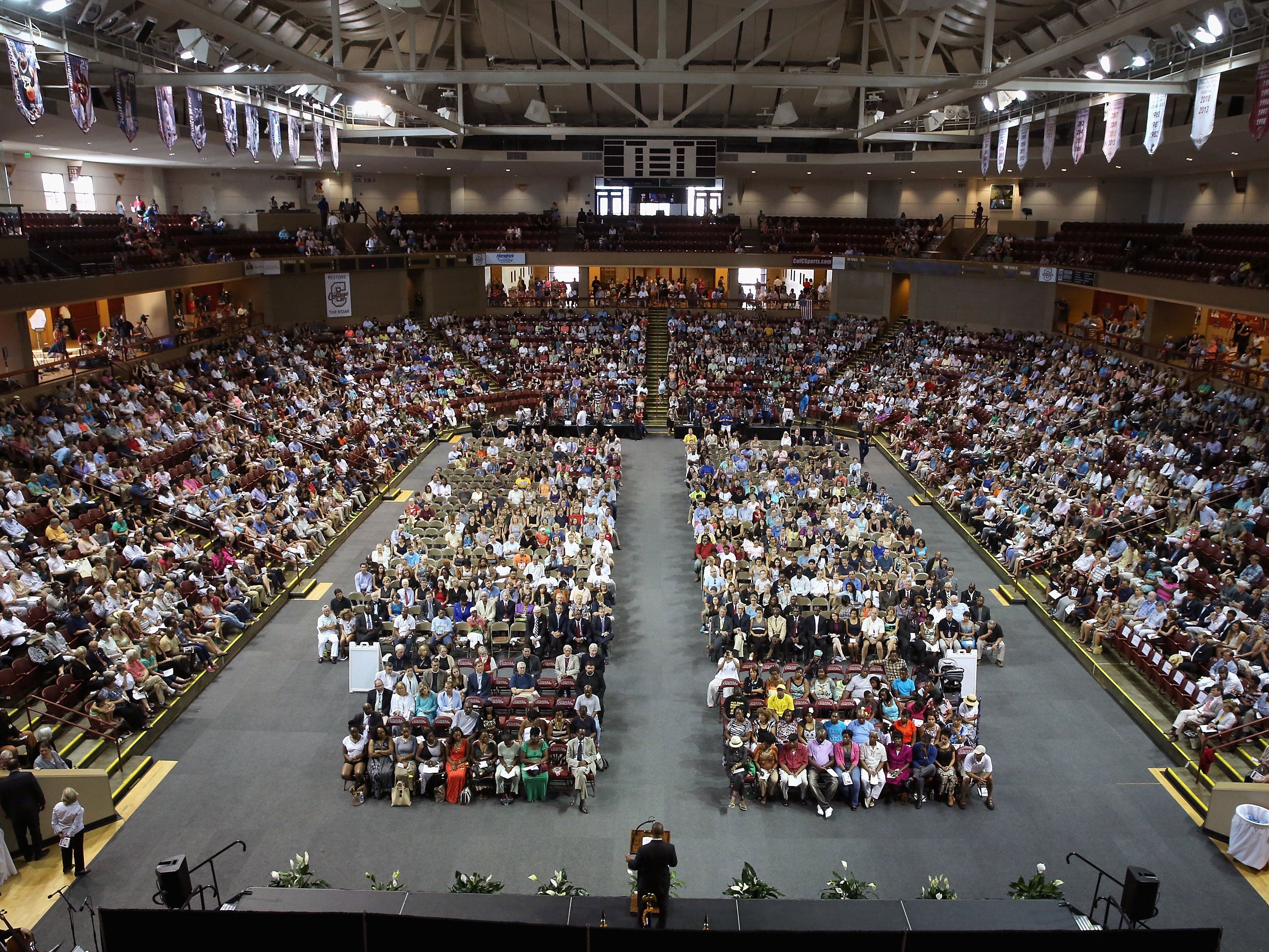 Thousands of people gathered for a vigil at the College of Charleston yesterday