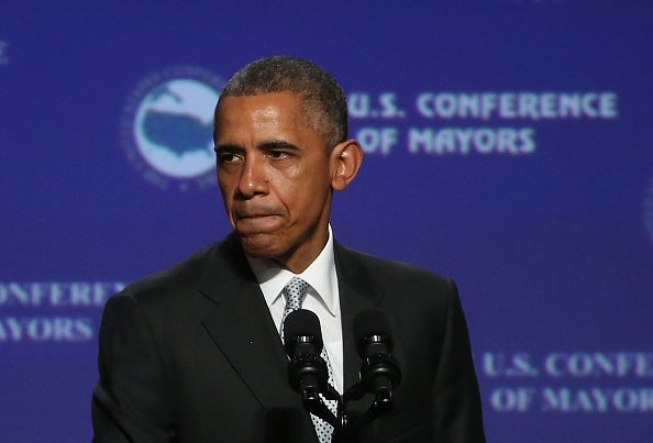 President Barack Obama addresses the murder of nine African-Americans in a South Carolina church (AFP/Getty)