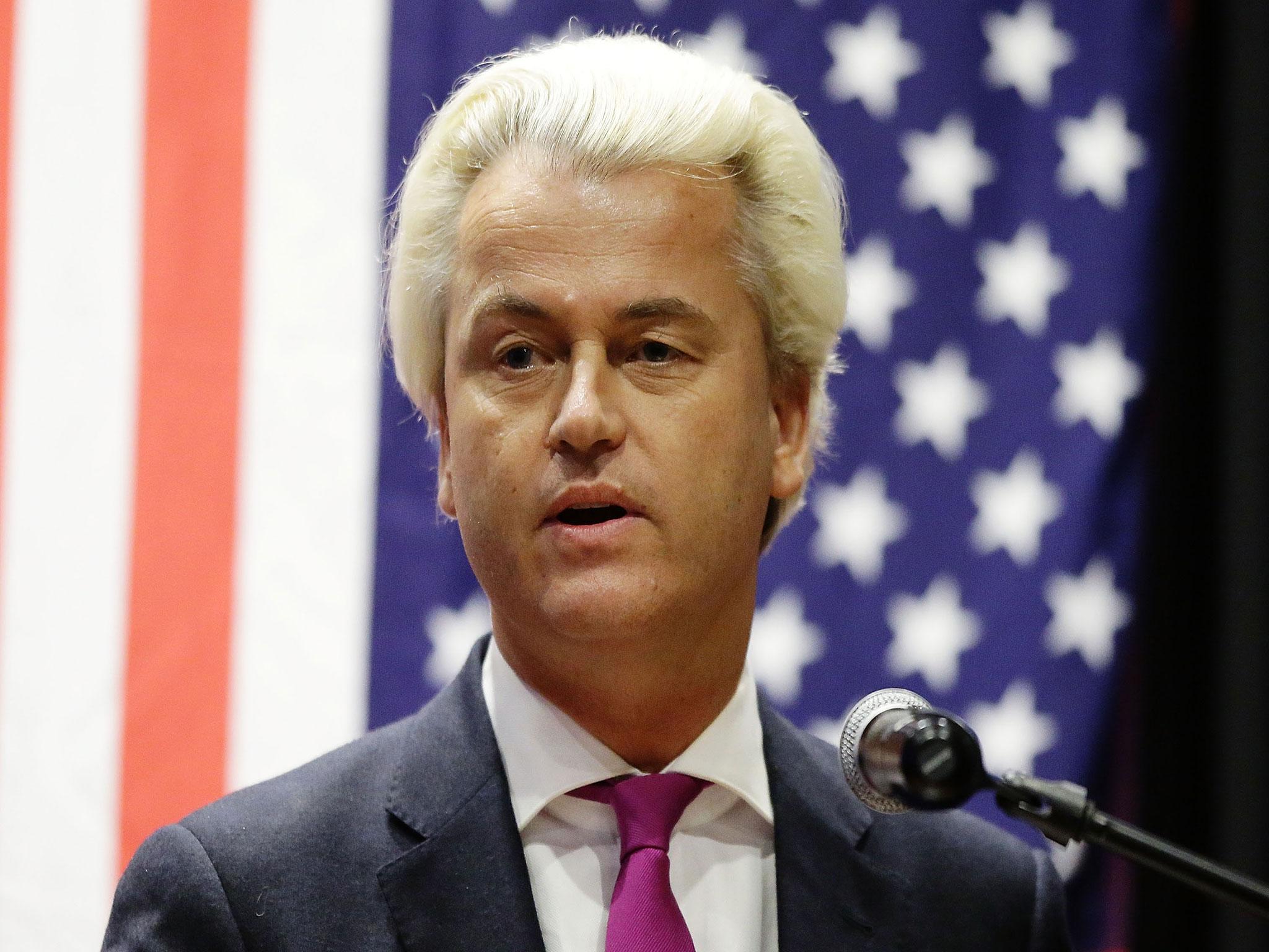 Geert Wilders endorsed Mr Trump during his divisive campaign