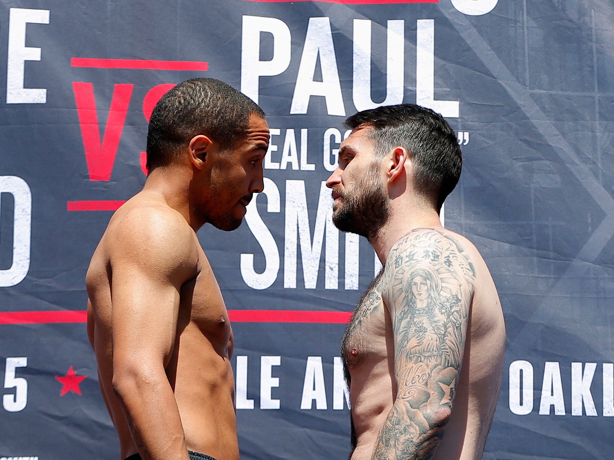Andre Ward and Paul Smith face-off ahead of their fight on Saturday