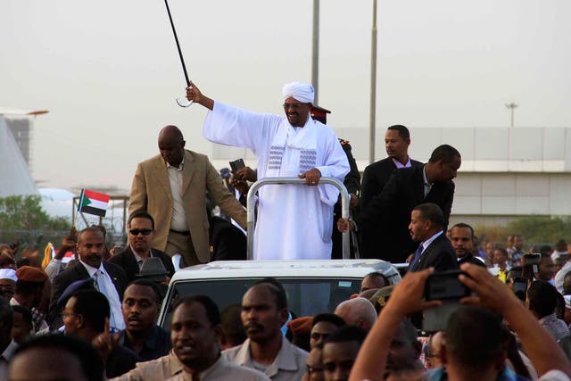 President Omar al-Bashir, on his return to Sudan from South Africa