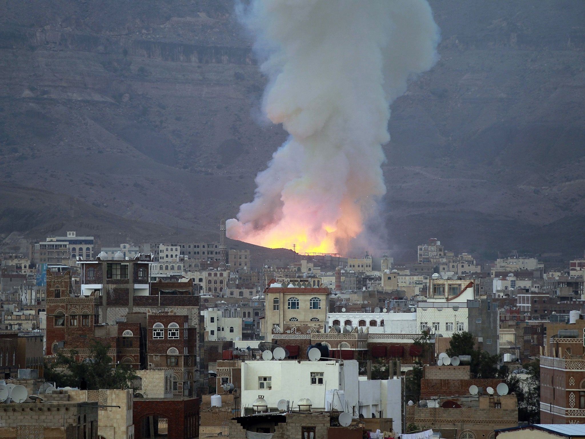 British supplied jets have reportedly been used by Saudi Arabia in air strikes on the Yemeni capital Sanaa, such as this raid