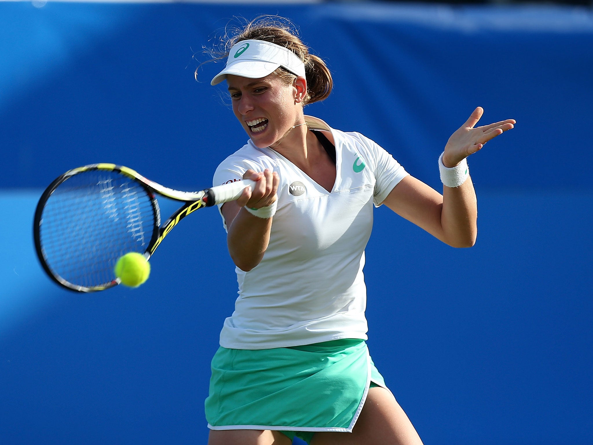 Britain’s Jo Konta claimed the biggest scalp of her career when she beat world No 34 Zarina Diyas at Eastbourne