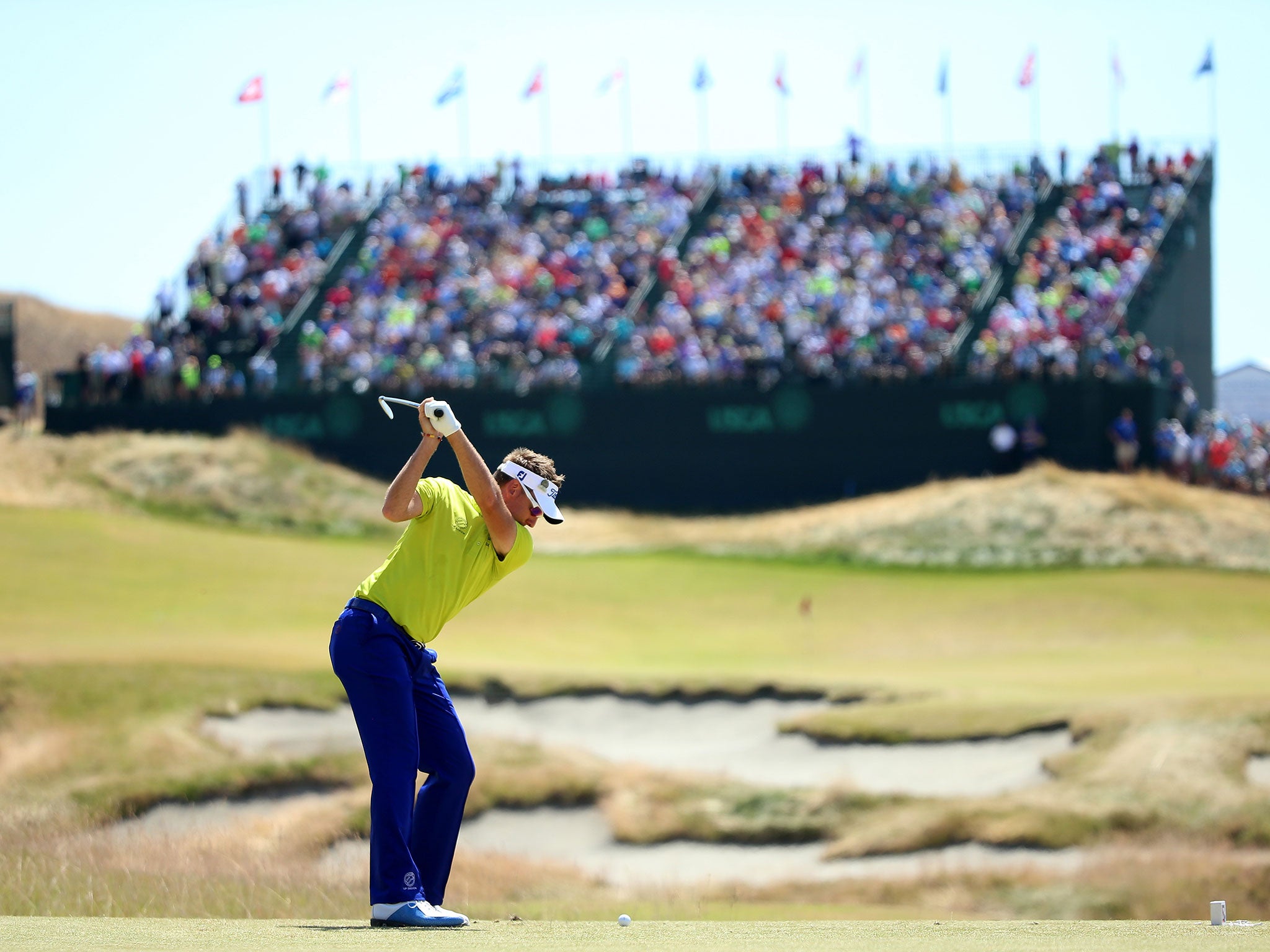 Ian Poulter has criticised the state of the Chambers Bay greens