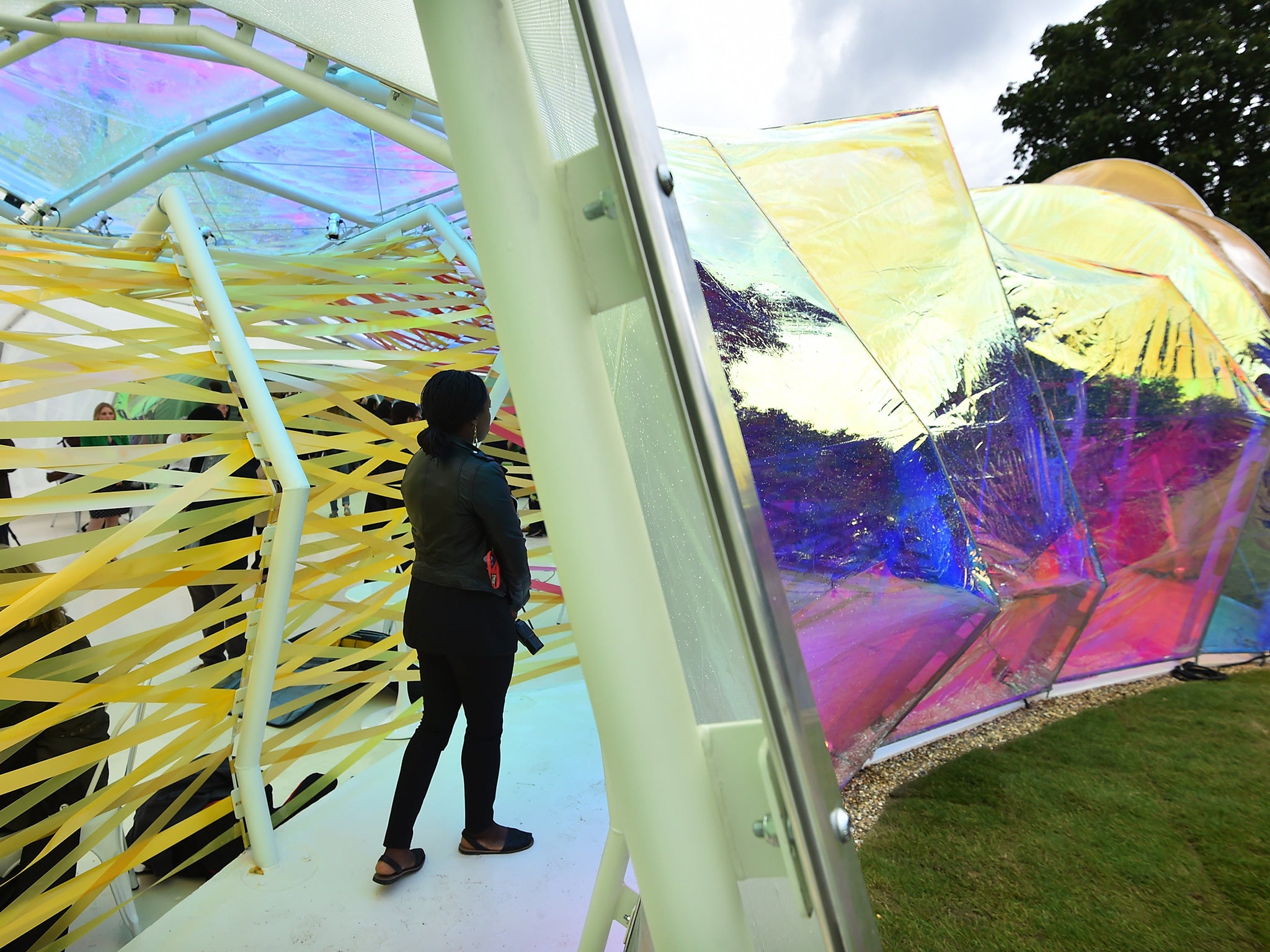 A detail of the Serpentine pavilion structure designed by Spanish architects Lucia Cano and Jose Selgas.