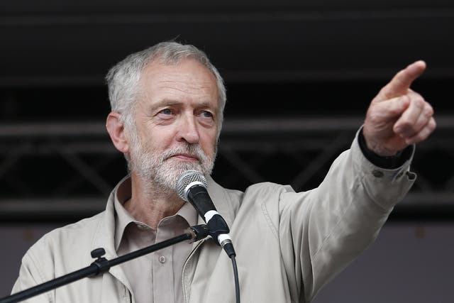 Labour MP Jeremy Corbyn speaking to protesters at the anti-austerity march in London at the weekend.  Analysis by a social data intelligence company shows that Corbyn is getting vastly more mentions on social media than the other three candidates combined