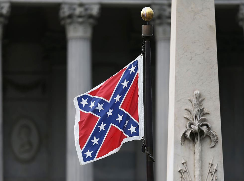 The Confederate Flag flies over the Capitol in South Carolina
