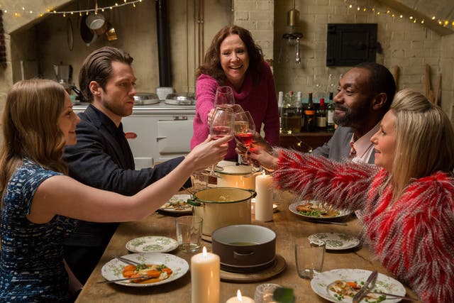 Cara Theobold, Richard Rankin, Melanie Hill, Lenny Henry and Susan McArdle in The Syndicate