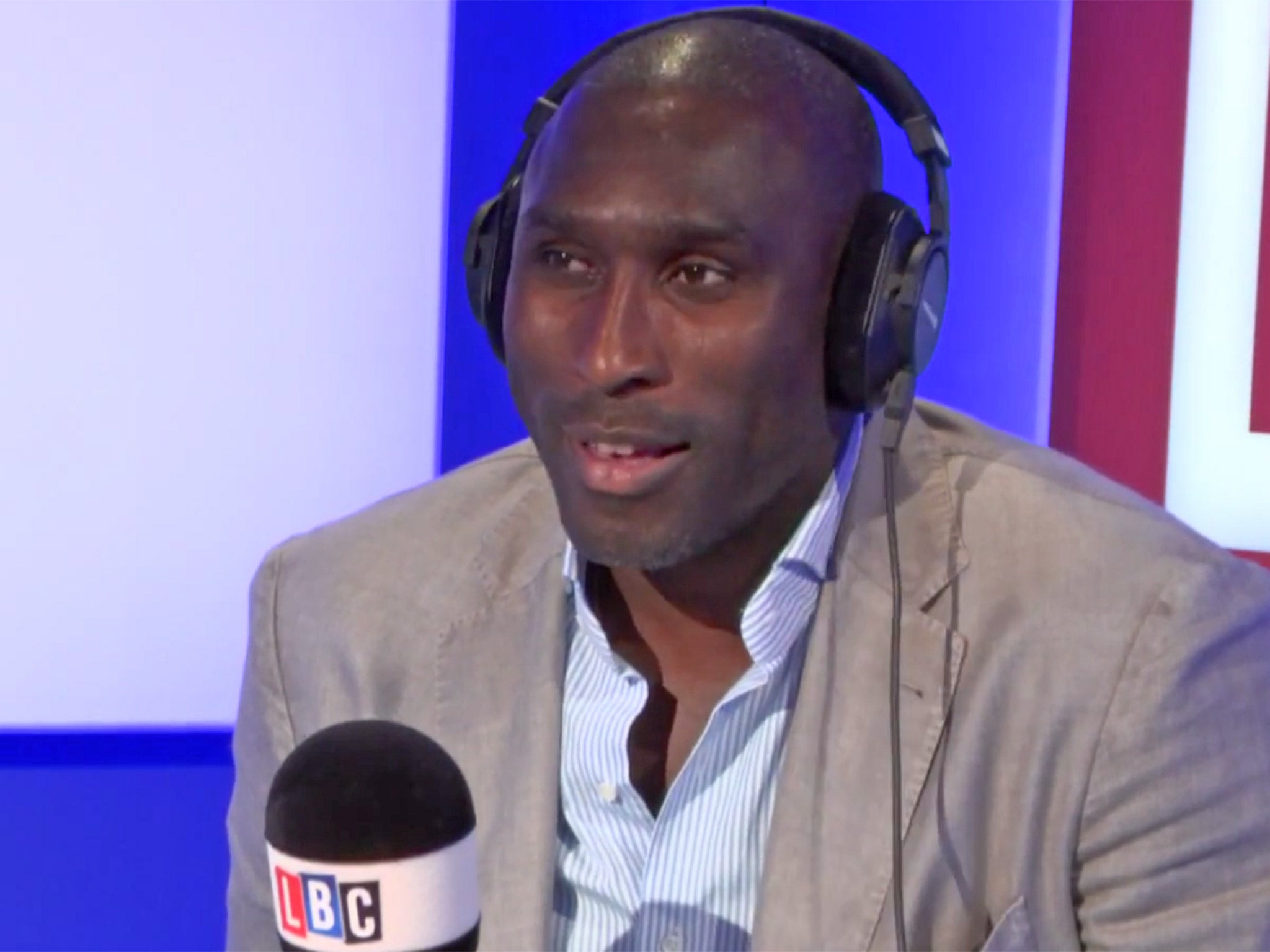 Sol Campbell speaking on LBC on Tuesday