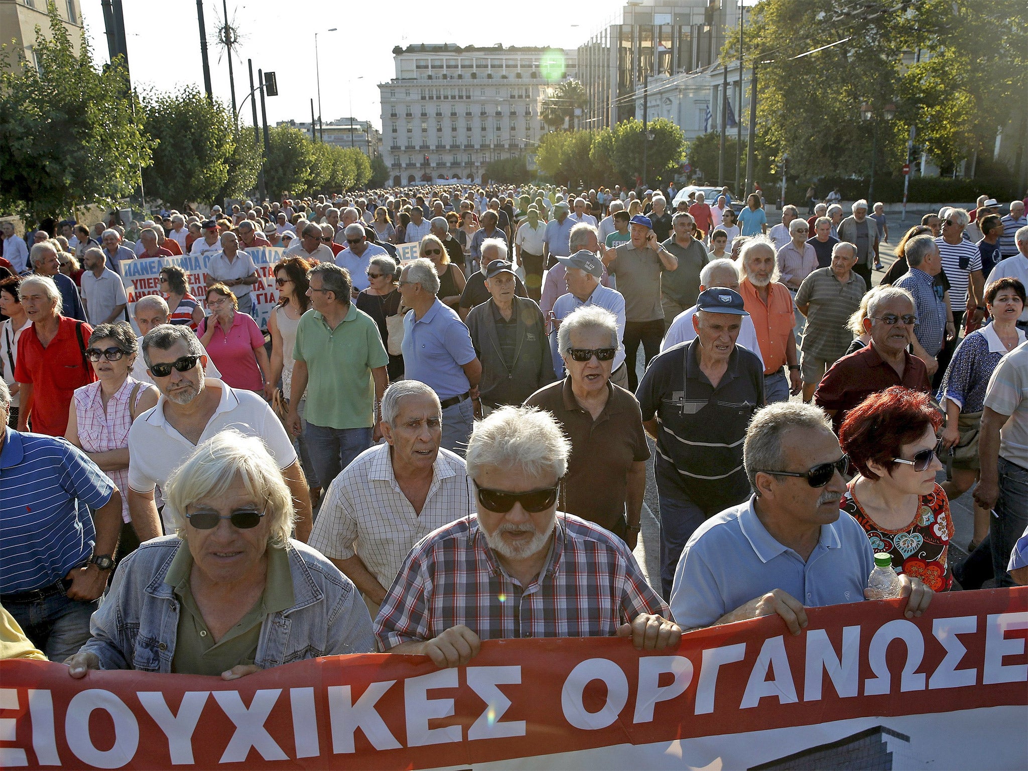 An anti-austerity demo in Athens on Tuesday