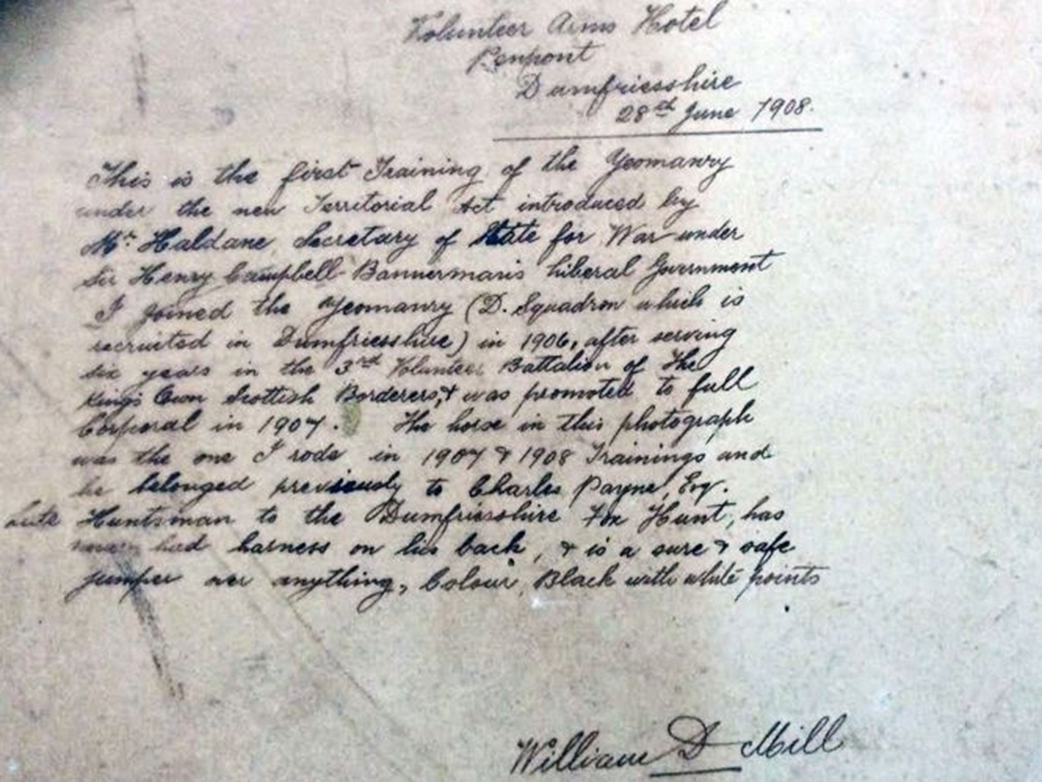 A note written by Cpl Mill (Image: PA/Scottish Whisky Auctions)