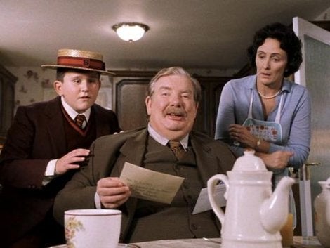 Melling, Richard Griffiths and Fiona Shaw as Harry Potter characters Dudley, Vernon and Petunia Dursley