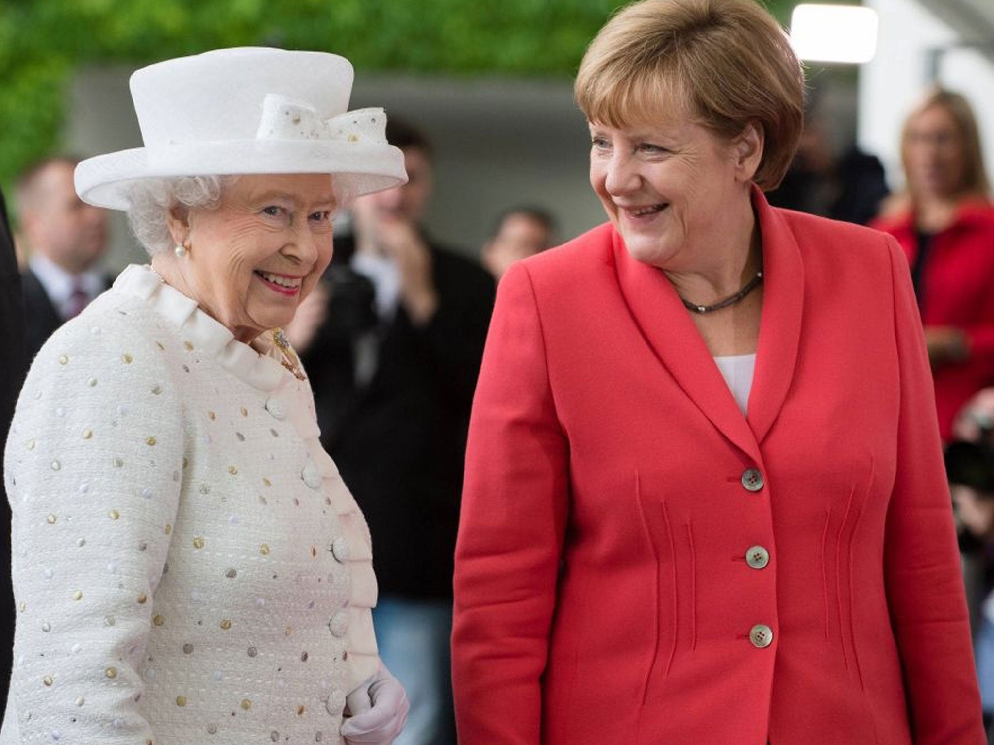 The Queen also met German Chancellor Angela Merkel during her visit