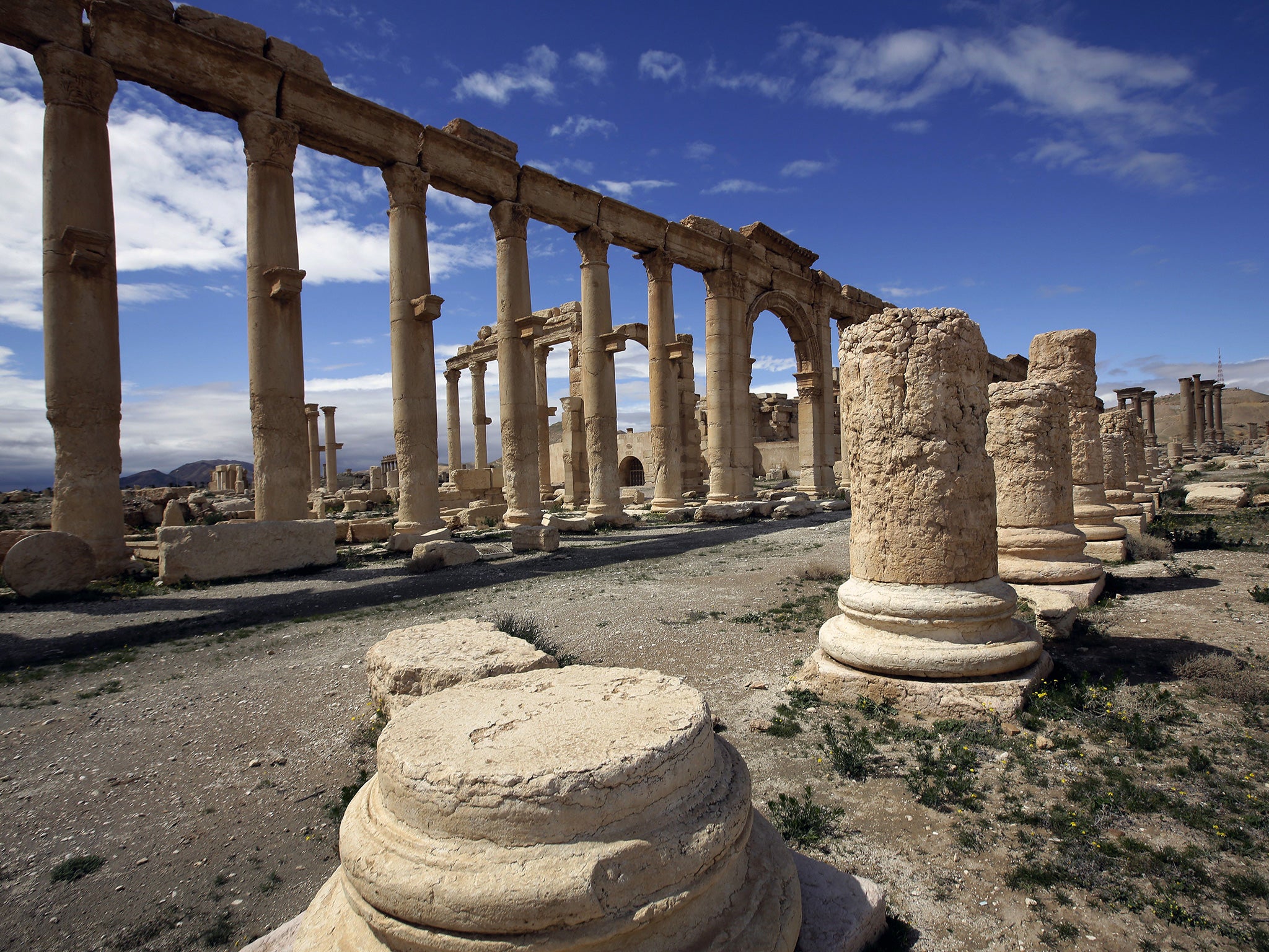 The ancient Syrian city of Palmya, where a temple has been destroyed
