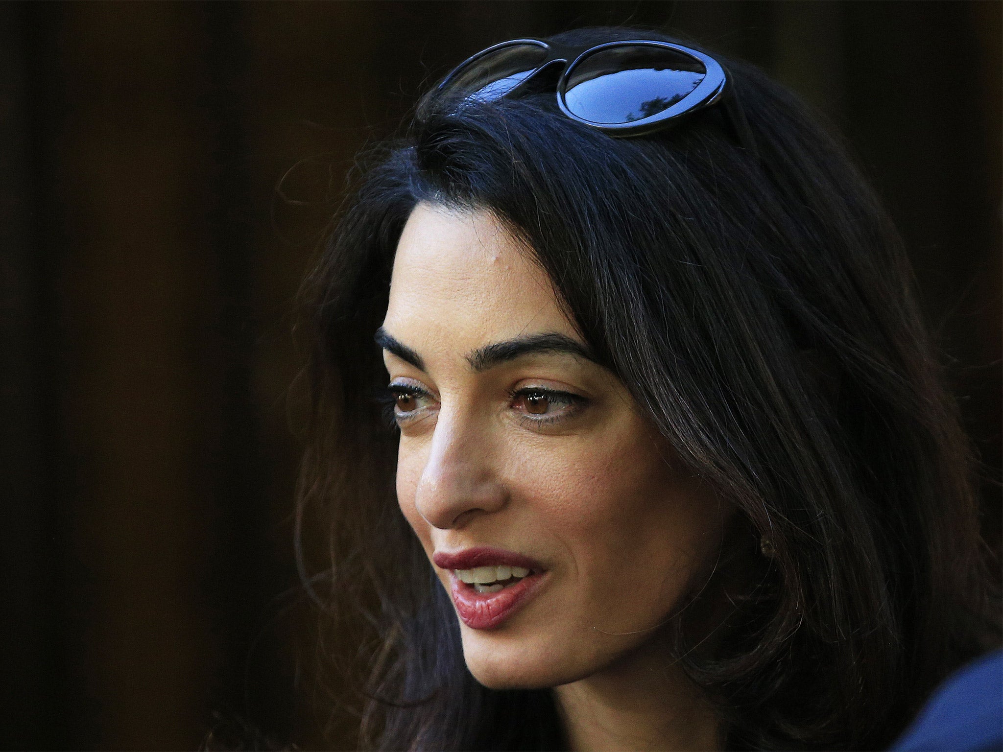 Amal Clooney, pictured outside the Supreme Court in London this week