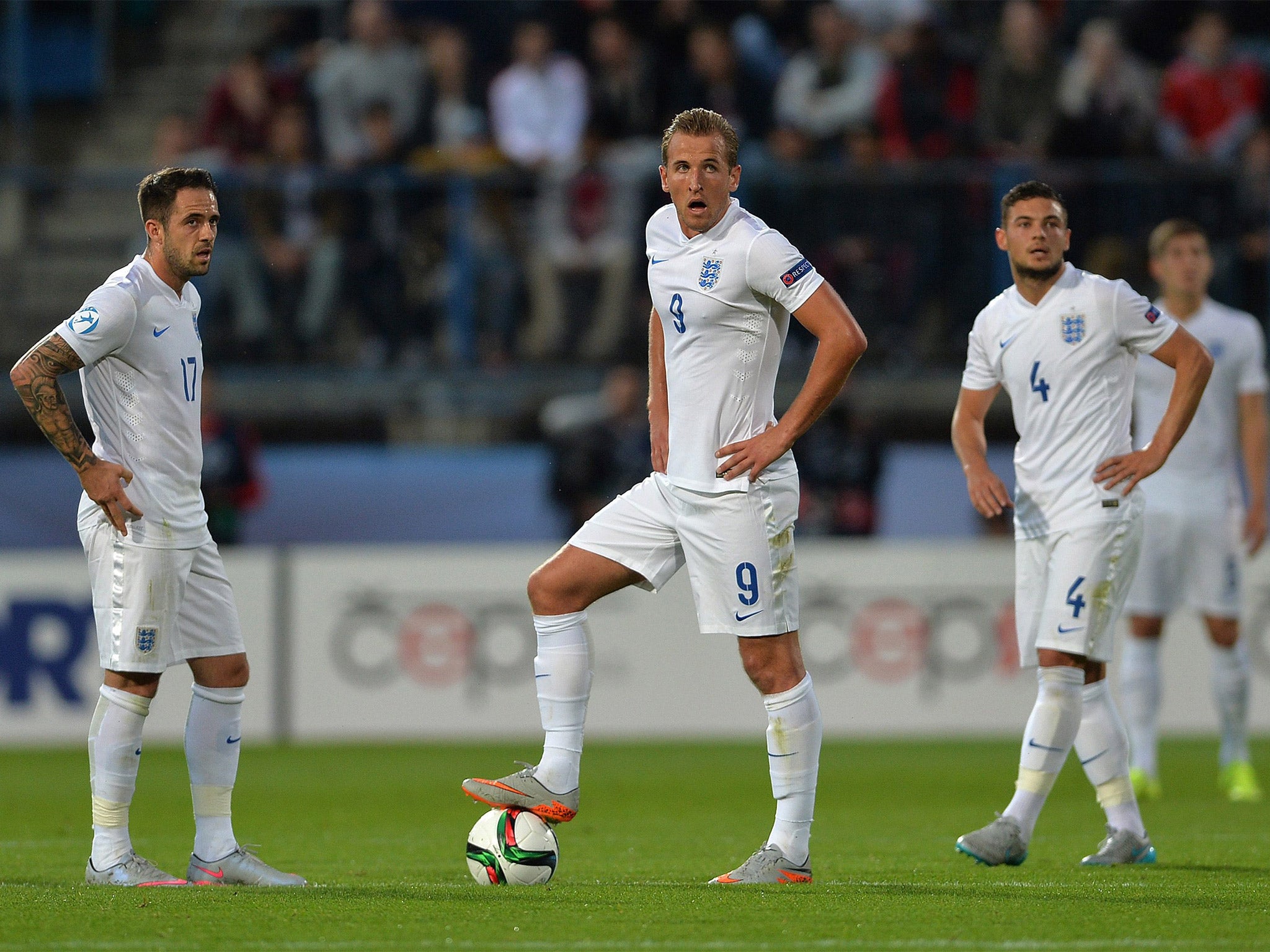 Harry Kane has his foot on the ball but England were not in control on Wednesday night