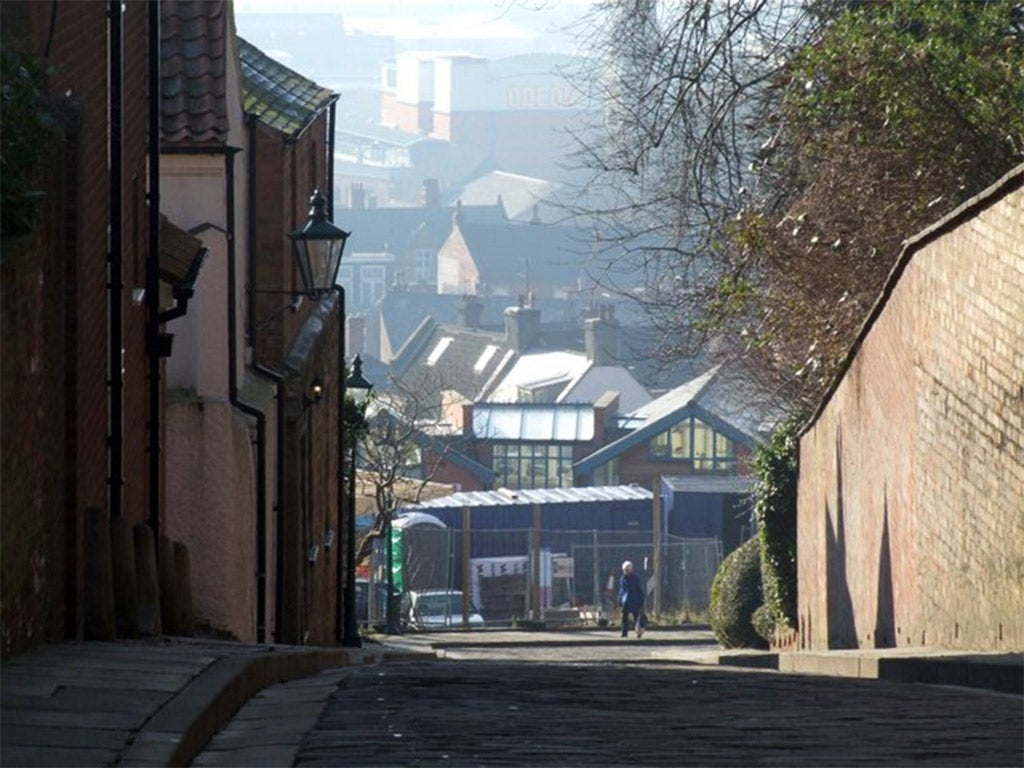 The steep, cobbled streets of Michaelgate