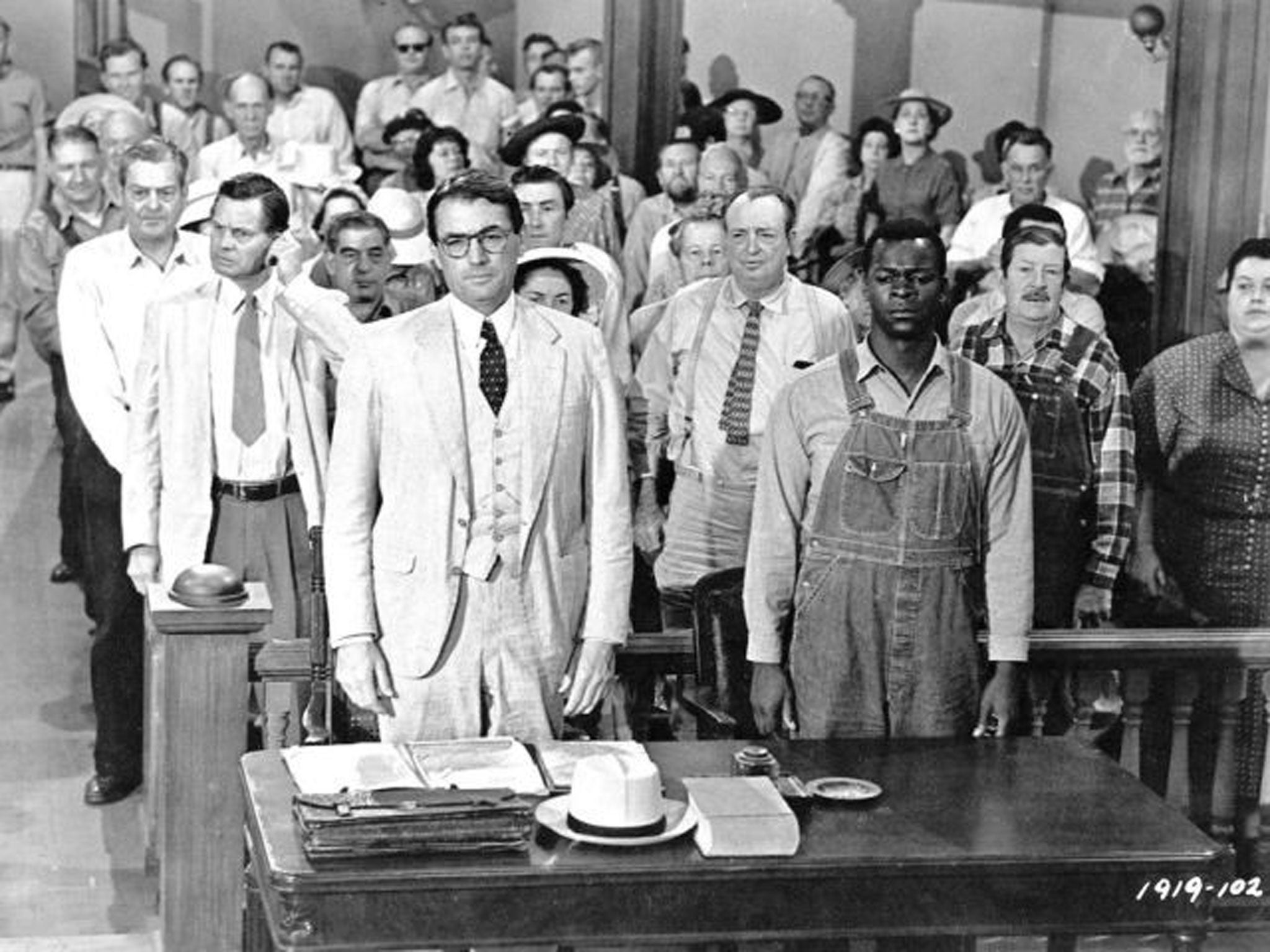 Still relevant: Gregory Peck (left) and Brock Peters (right) in a scene from the 1962 film adaptation of 'To Kill a Mockingbird'