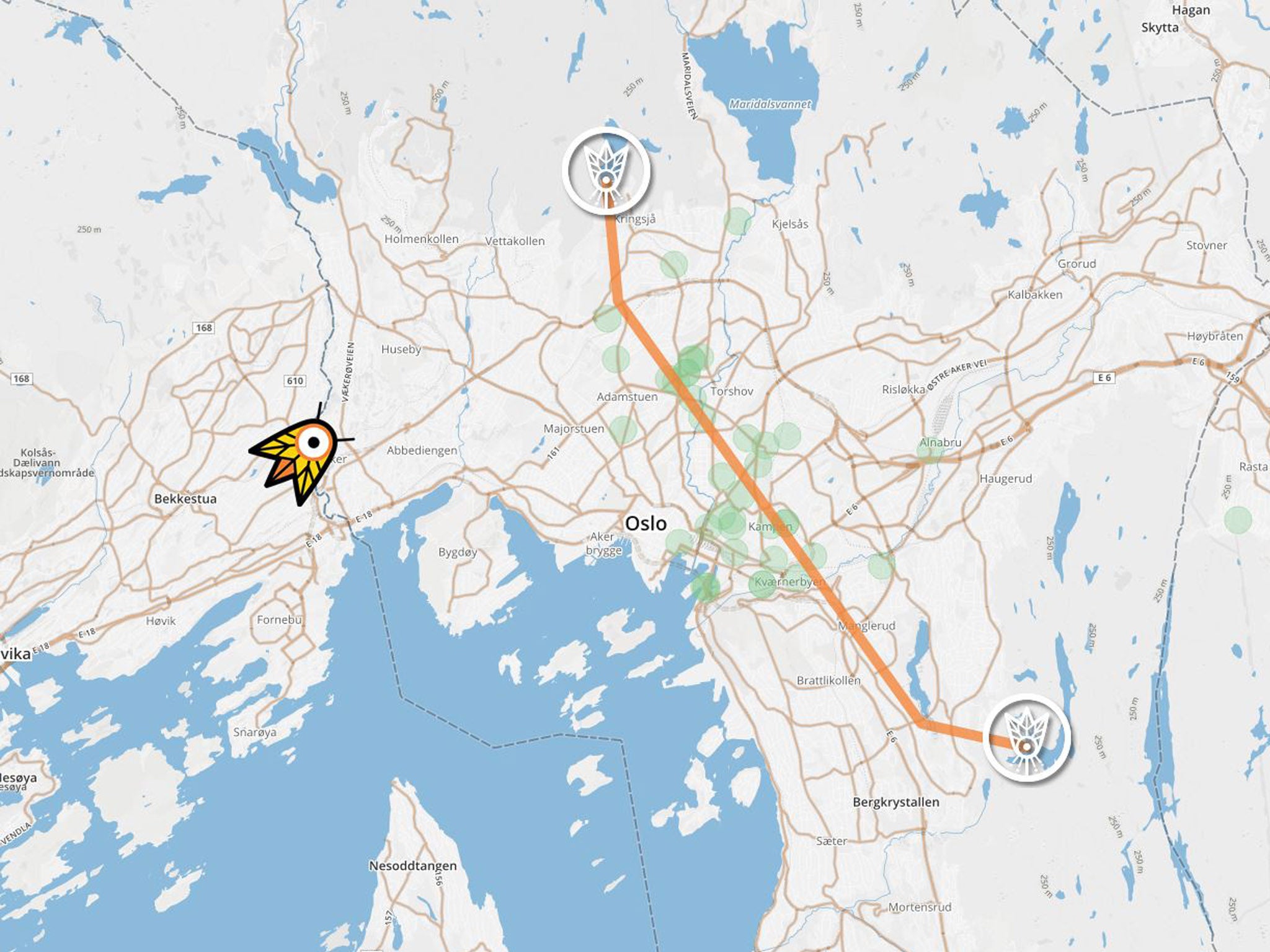 The location of bee "stops" along the highway are being mapped on the website pollinatorpassasjen.no, and users are being encouraged to join.