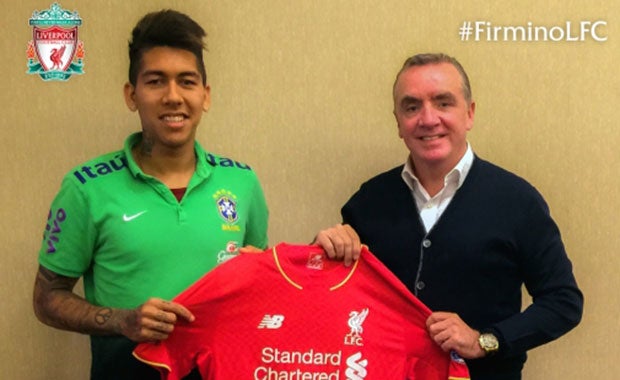 Firmino joins Liverpool in a deal that could cost £29m