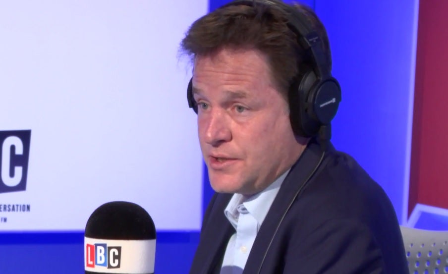 Nick Clegg appears on LBC Radio