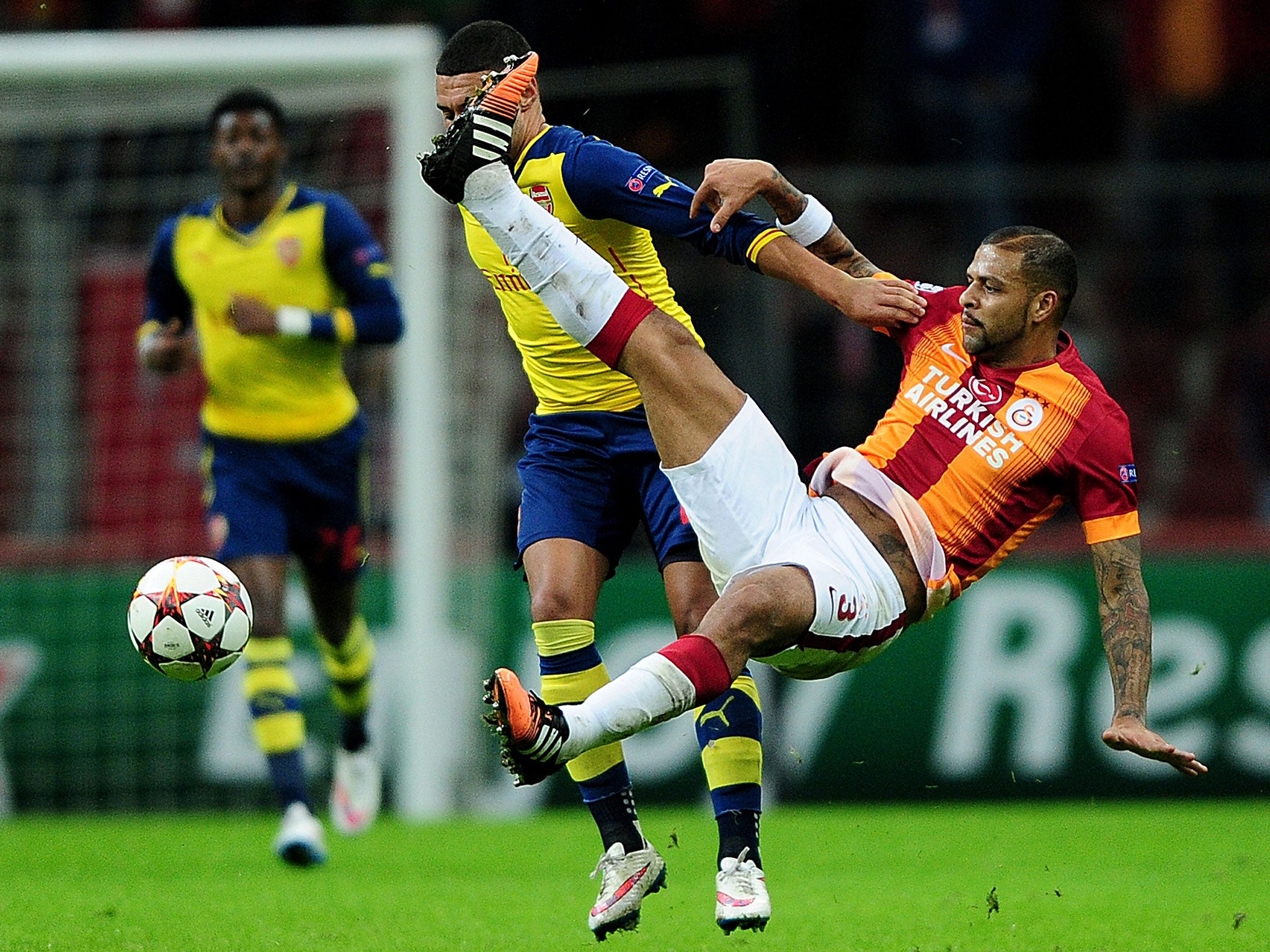 Melo in action against Arsenal last season