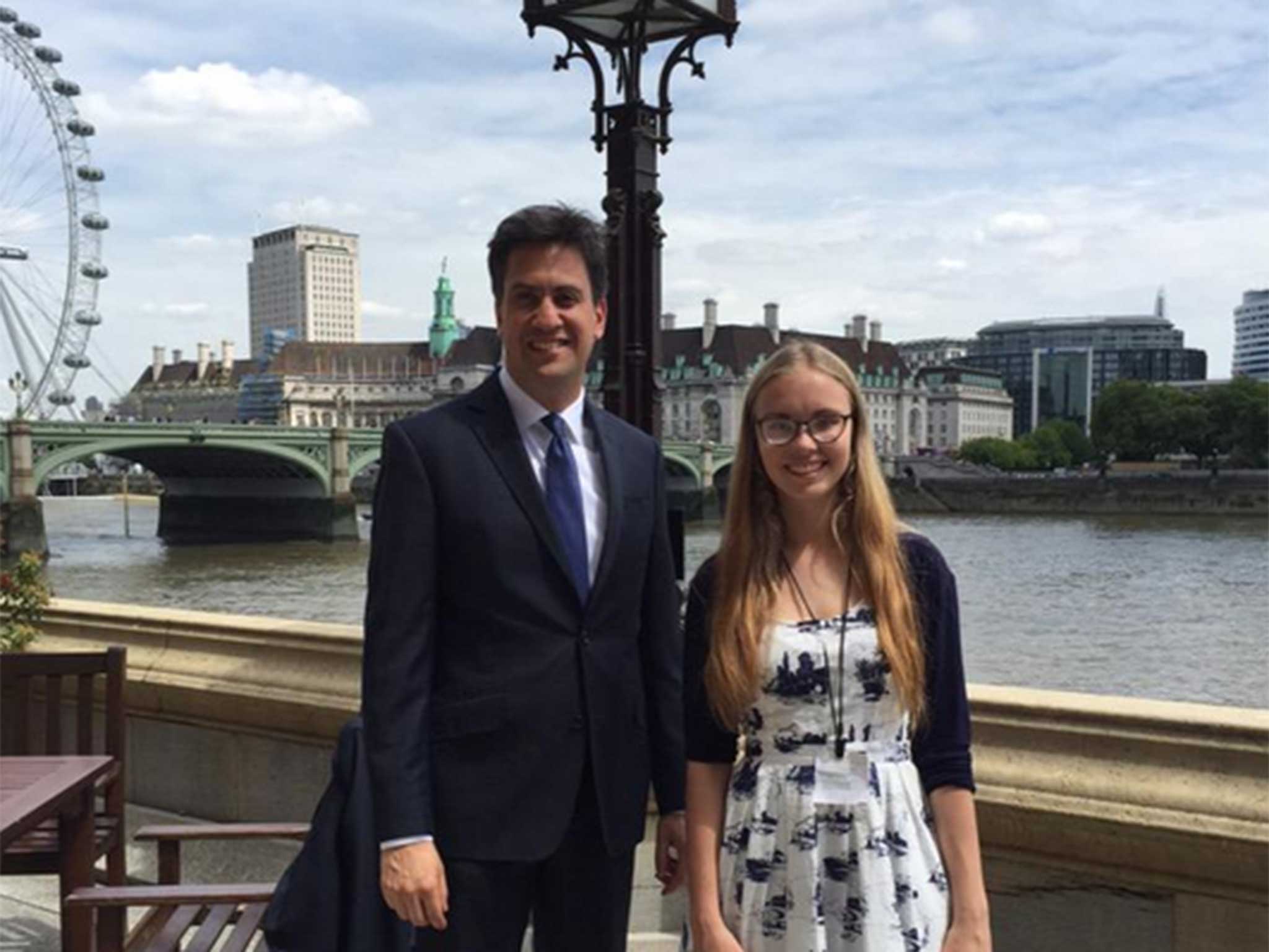 Ed Miliband and Abby Tomlinson