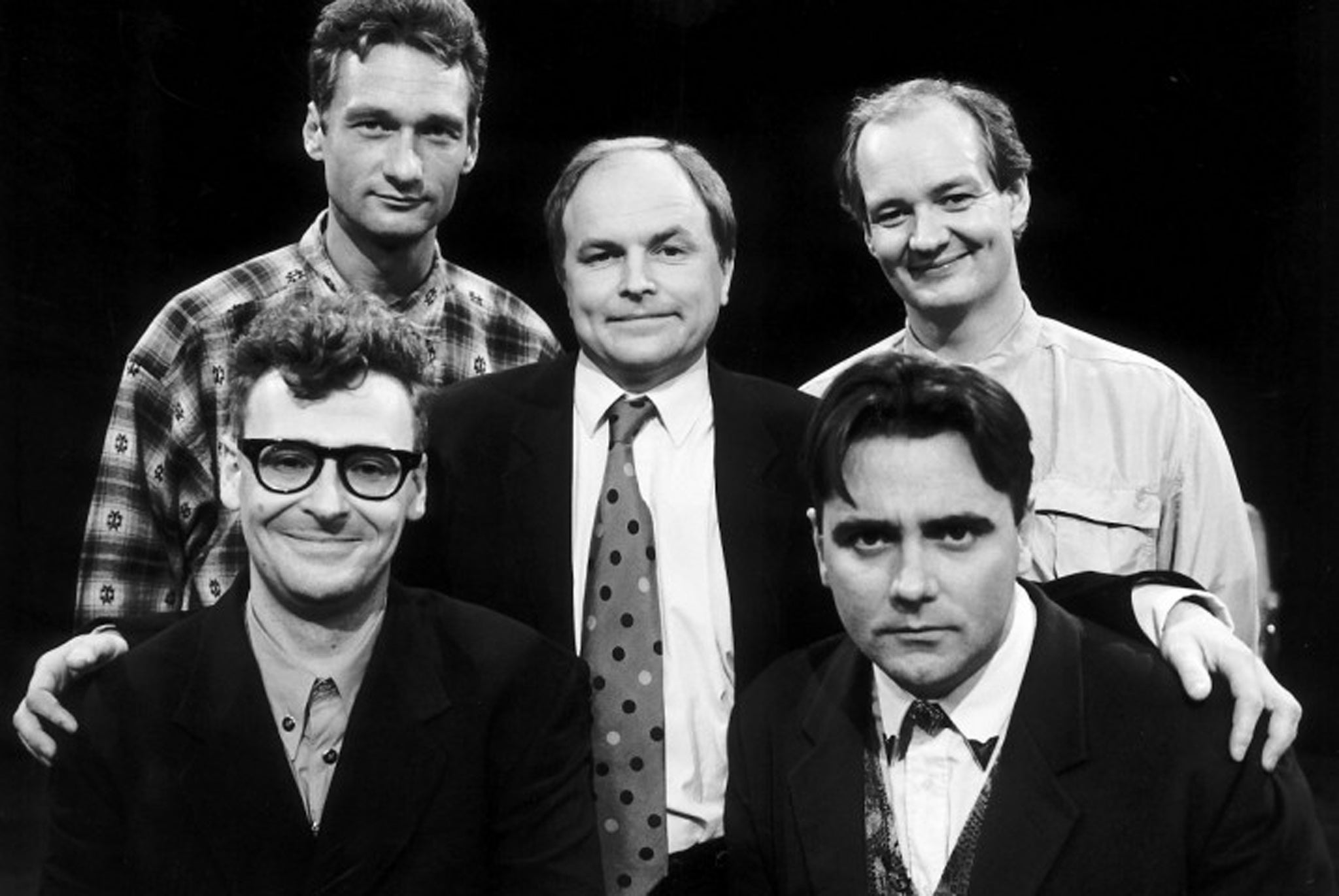 Clive Anderson, Greg Proops, Tony Slattery and Ryan Stiles in the Channel 4 series Whose Line Is It Anyway?
