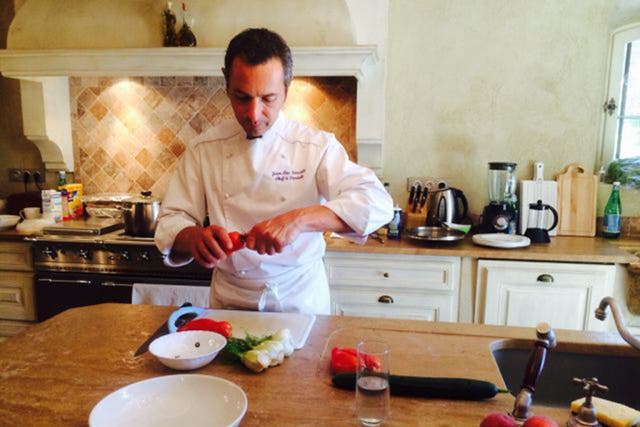 Rich pickings: Jean-Luc Roncalli, the ‘Riviera Chef’ at work in a client’s villa on the Côte D’Azur